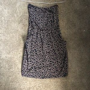 Leopard print strapless dress